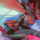 Batwoman leaps through the night sky, tossing batarangs, while her cape billows behind her.